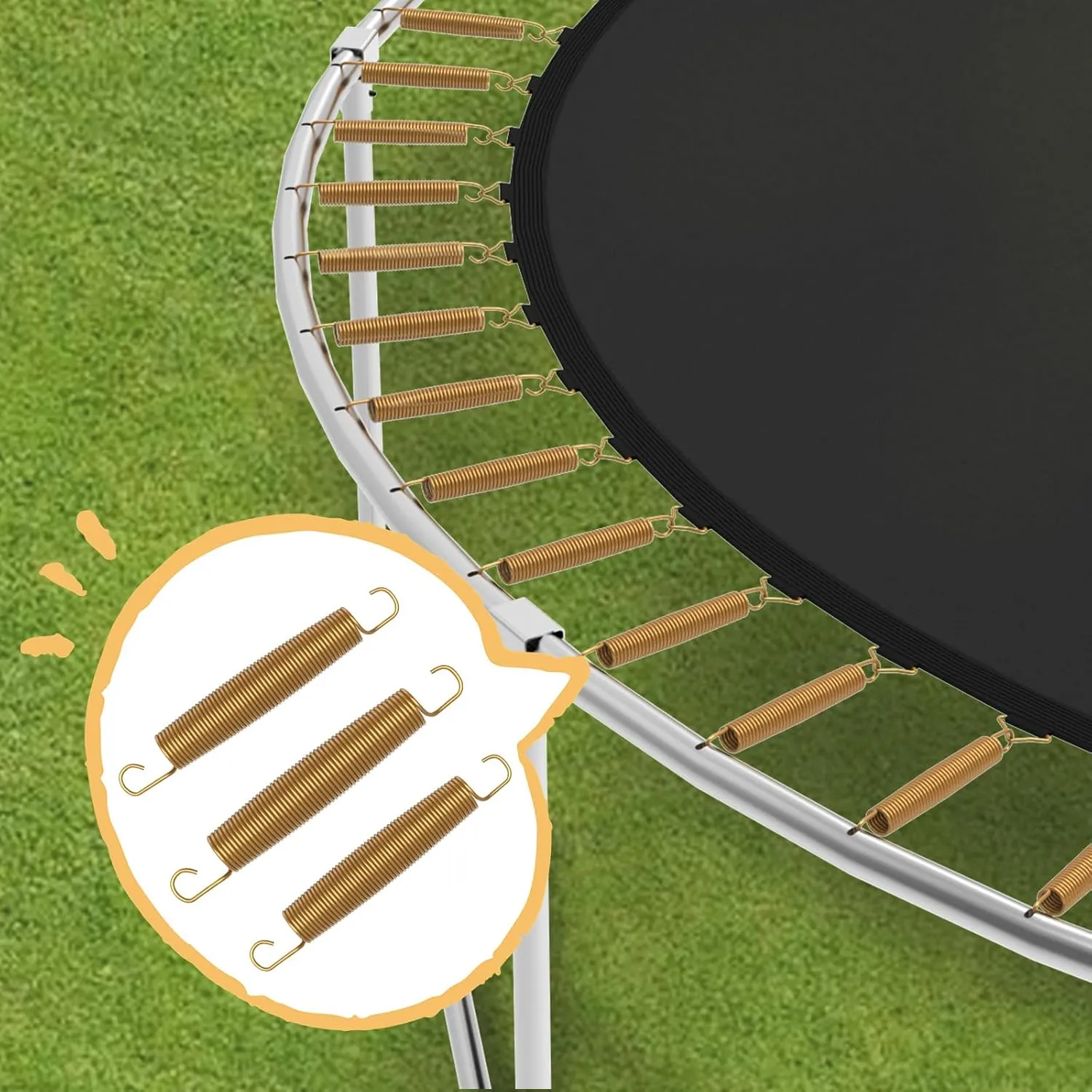 3.5", 5.5", 6.5", 7" Trampoline Springs with Free T-Hooks, Replacement Trampoline Springs, High-Extension,Weather-Resistant Commercial Size Springs,Trampoline Accessories 20 Pack