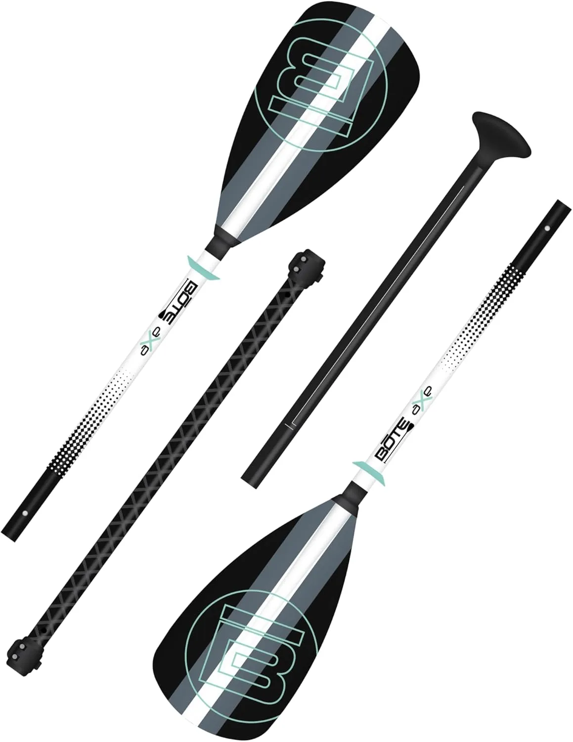 BOTE 4-Piece Hybrid Paddle Fiberglass Stand Up Paddle Board Kayak Universal Convertible Axe Blade Paddle Fishing Kayaking Surfing Canoe Family Friendly Adult 4 Piece
