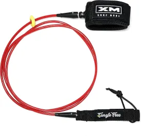 Comp 5ft-10ft Surfboard Leash with Tangle Free Upgrade, Cord Thickness (.220in), Key Pocket, Unbreakable Swivels, Detachable Railsaver, Made in USA