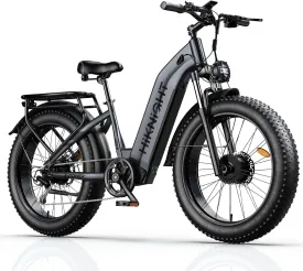 Dual Motor Electric Bike for Adults, 1600W/3000W Peak 52V 20AH Battery E Bike 26" x 4.0" Fat Tire Electric Mountain Bike Step-Thru Electric Bicycle for Women/Men, Up to 38MPH, Dual Hydraulic Brake
