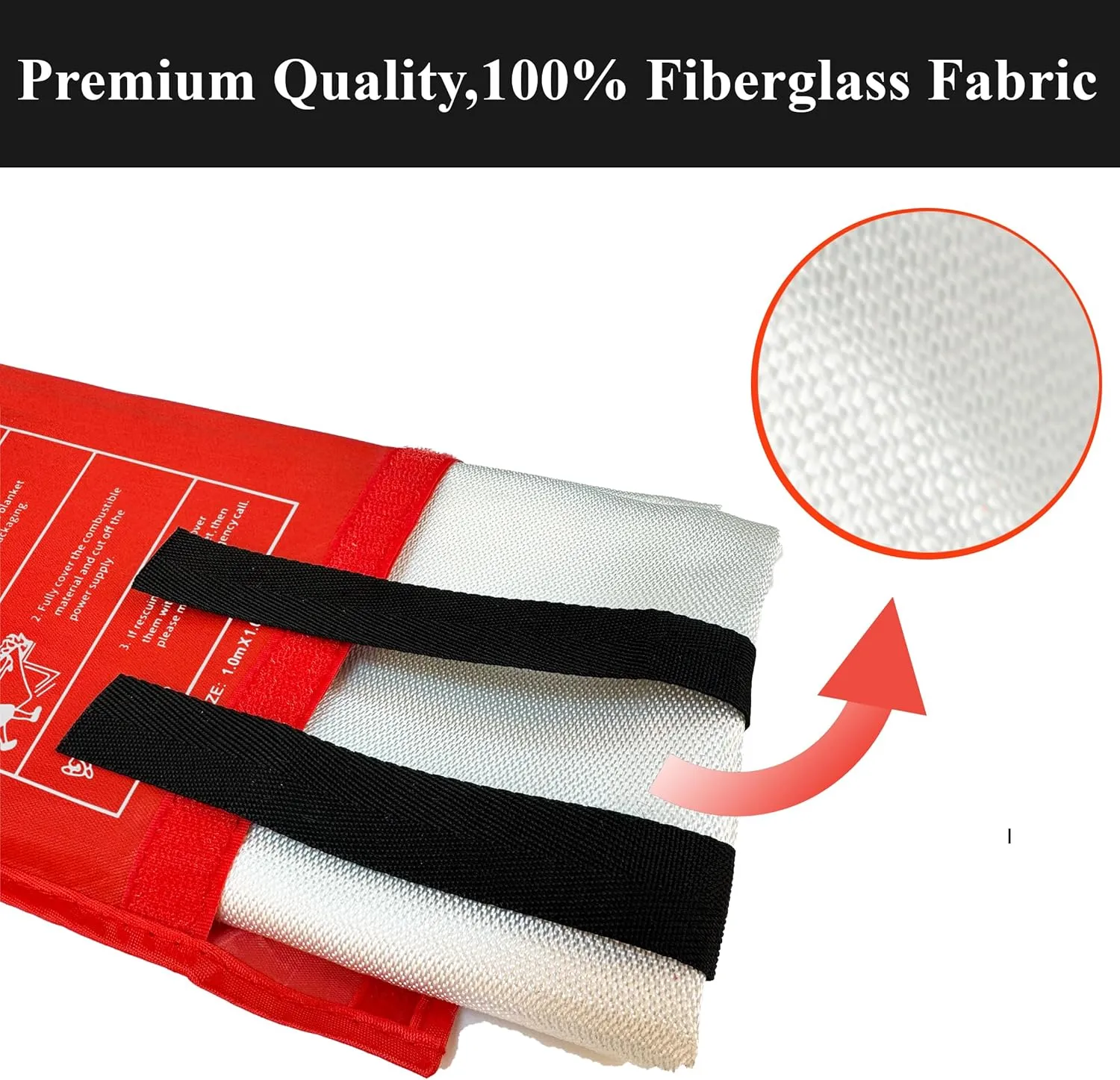 Fire Blanket, Fiberglass Survival Gear for Outdoor Situations, Emergency Retardant Blanket with Fire Suppression Properties, Easy to Use, Ideal for Home Safety and Survival Kits