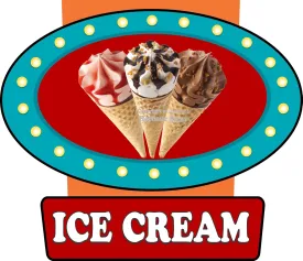 Ice Cream Cones Decal Vinyl Sticker Concession Food Truck vic by Harbour Signs (10x8.5 inch)