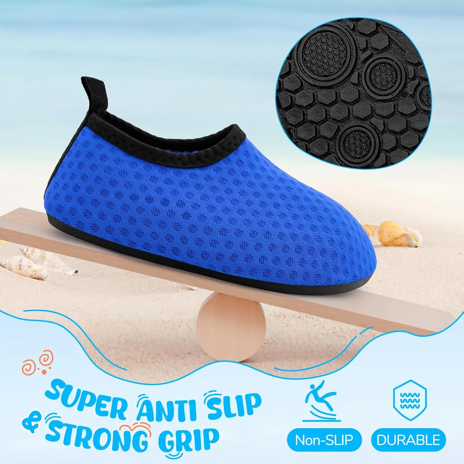 Kids Boys Girls Swim Water Shoes, Toddler Kids Swim Water Shoes Non-Slip Quick Dry Beach Shoes,Barefoot Sports Shoes Aqua Socks for Beach Outdoor Sports