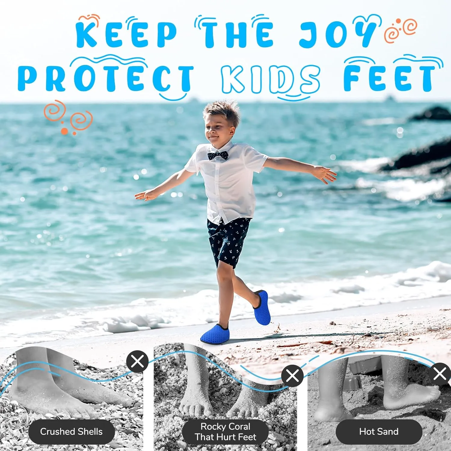 Kids Boys Girls Swim Water Shoes, Toddler Kids Swim Water Shoes Non-Slip Quick Dry Beach Shoes,Barefoot Sports Shoes Aqua Socks for Beach Outdoor Sports