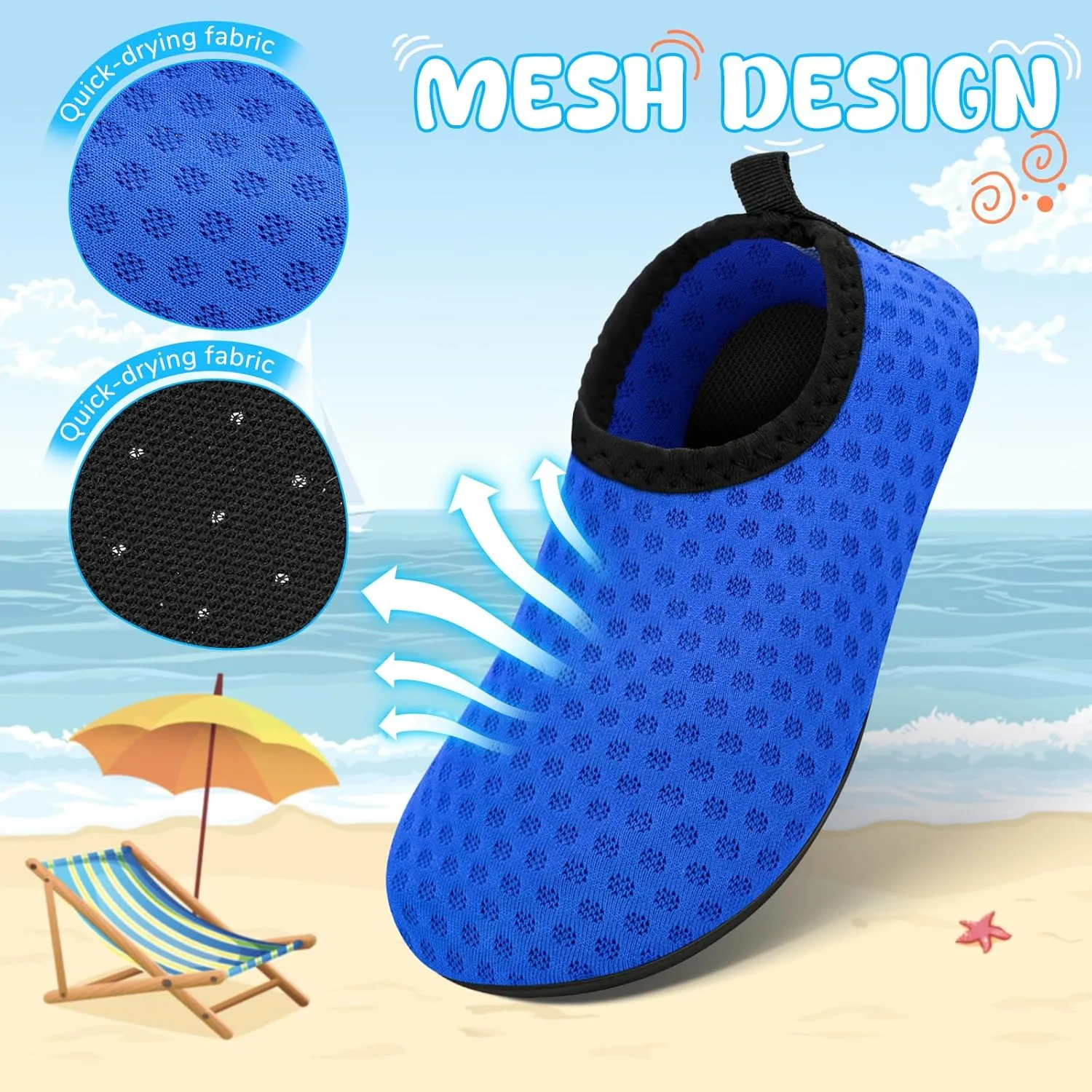 Kids Boys Girls Swim Water Shoes, Toddler Kids Swim Water Shoes Non-Slip Quick Dry Beach Shoes,Barefoot Sports Shoes Aqua Socks for Beach Outdoor Sports
