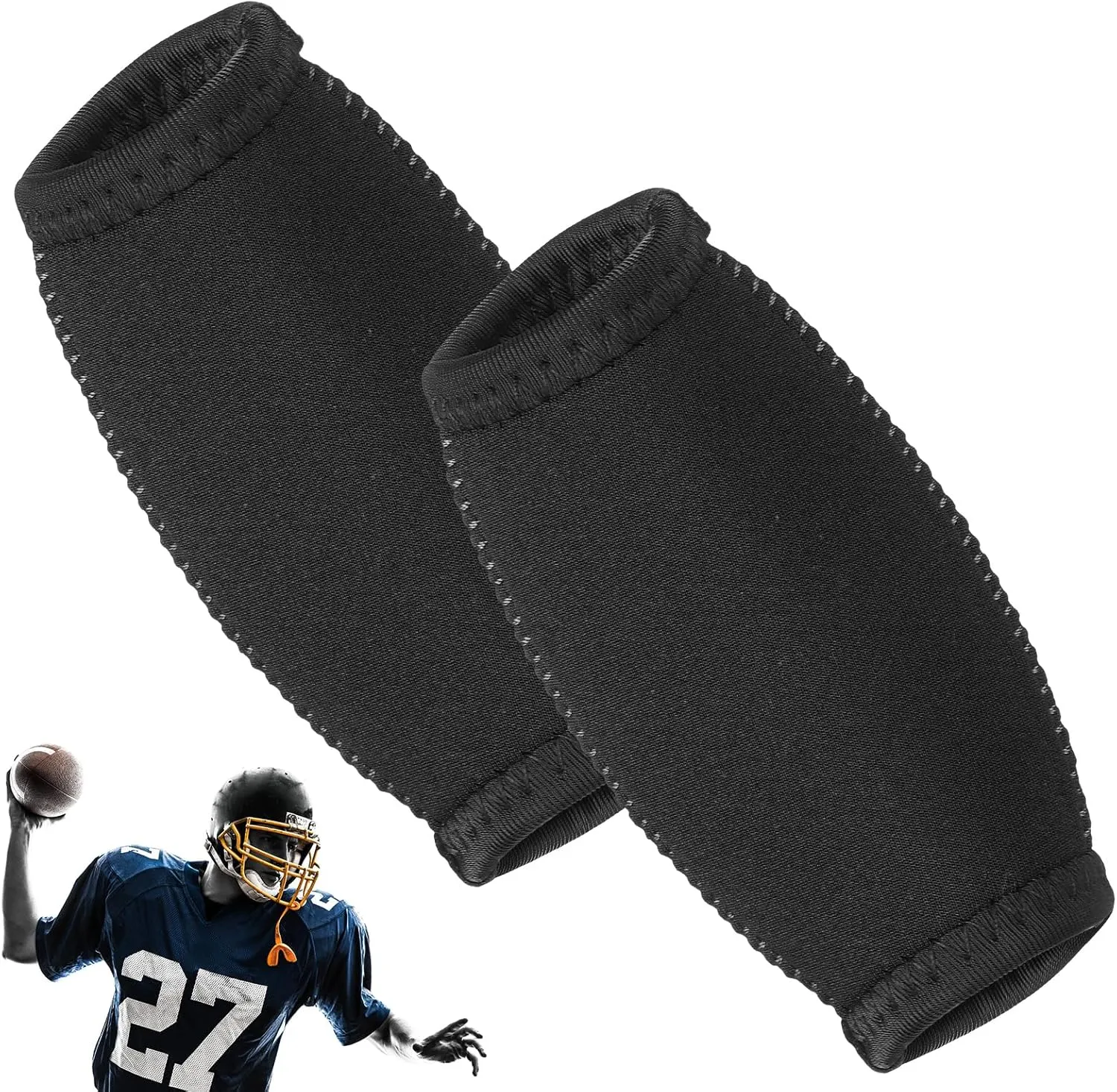 Liliful 2 Pcs Football Chin Strap Cover Football Helmet Chin Pad Cover Compatible With Virtually All Football Helmets (Black)