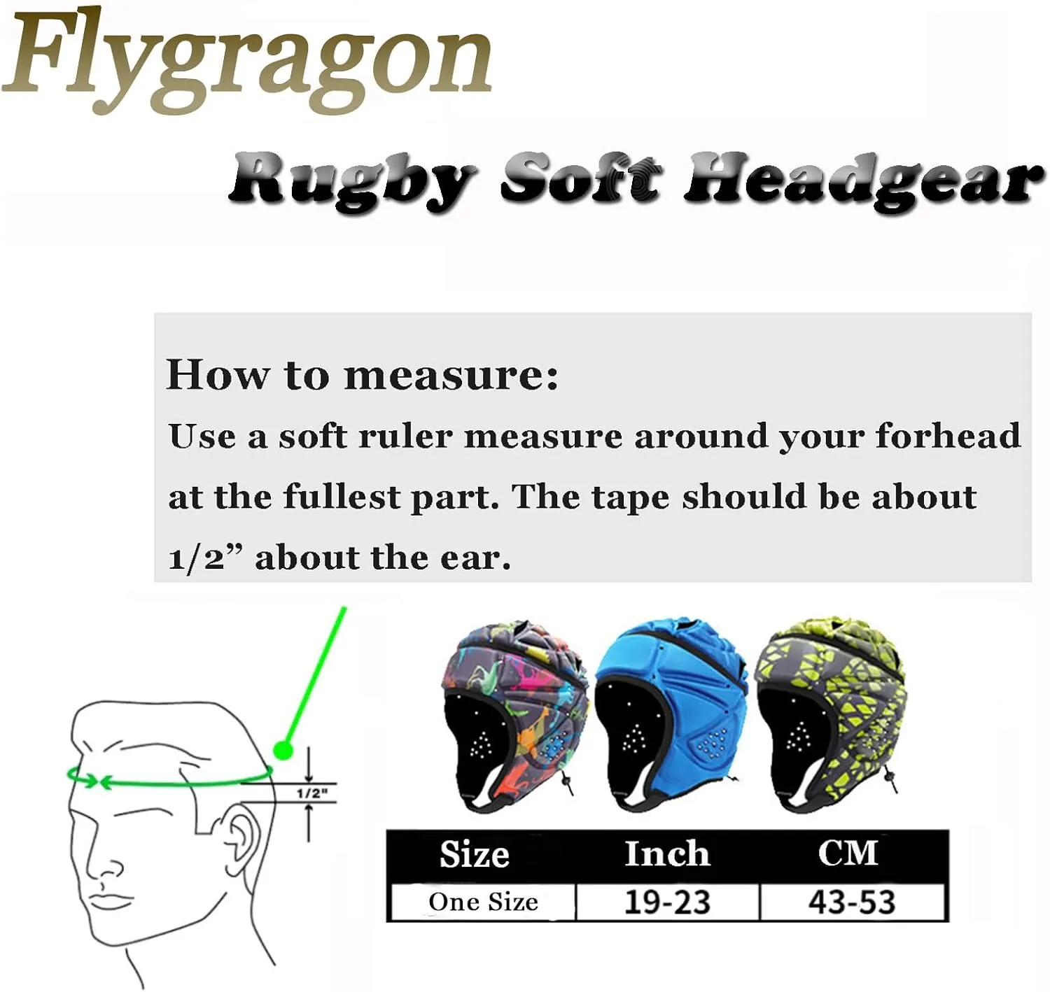 Rugby Helmet, Adjustable 7v7 Football Helmet for Kids Youth, Soft Padding Scrum Cap, Breathable Headgear for Flag Football, Brazilian jiu-Jitsu, Special Needs Helmet