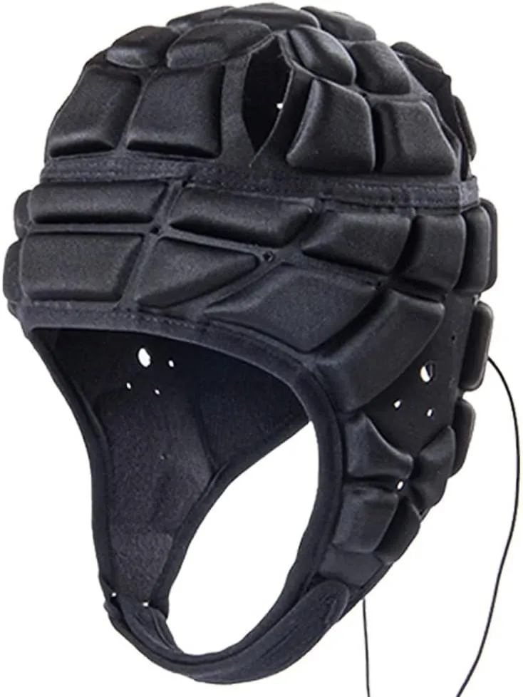 Soft Padded Headgear Flag Football Helmet Rugby Headguards Shell for Child Adult Shell Head Protector Scrum Cap Goalkeeper Adjustable Soccer Goalie Helmet Support for Kids