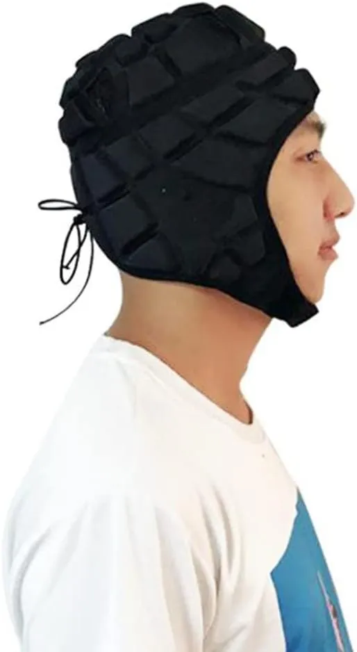Soft Padded Headgear Flag Football Helmet Rugby Headguards Shell for Child Adult Shell Head Protector Scrum Cap Goalkeeper Adjustable Soccer Goalie Helmet Support for Kids