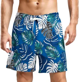 SUNDAY ROSE Mens Swim Trunks Quick Dry 5 inch Inseam Beach Shorts with Mesh Lining Bathing Suits for Men