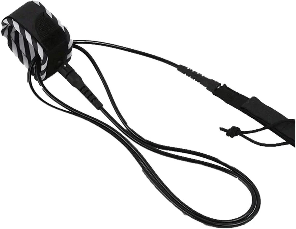 Surfboard Leash 6ft 8ft 10ft 12ft Elastic Strap Stretchable Safe Paddle Leash Coiled Ankle Stand Up Raft Traction Surfing Accessory(10ft)