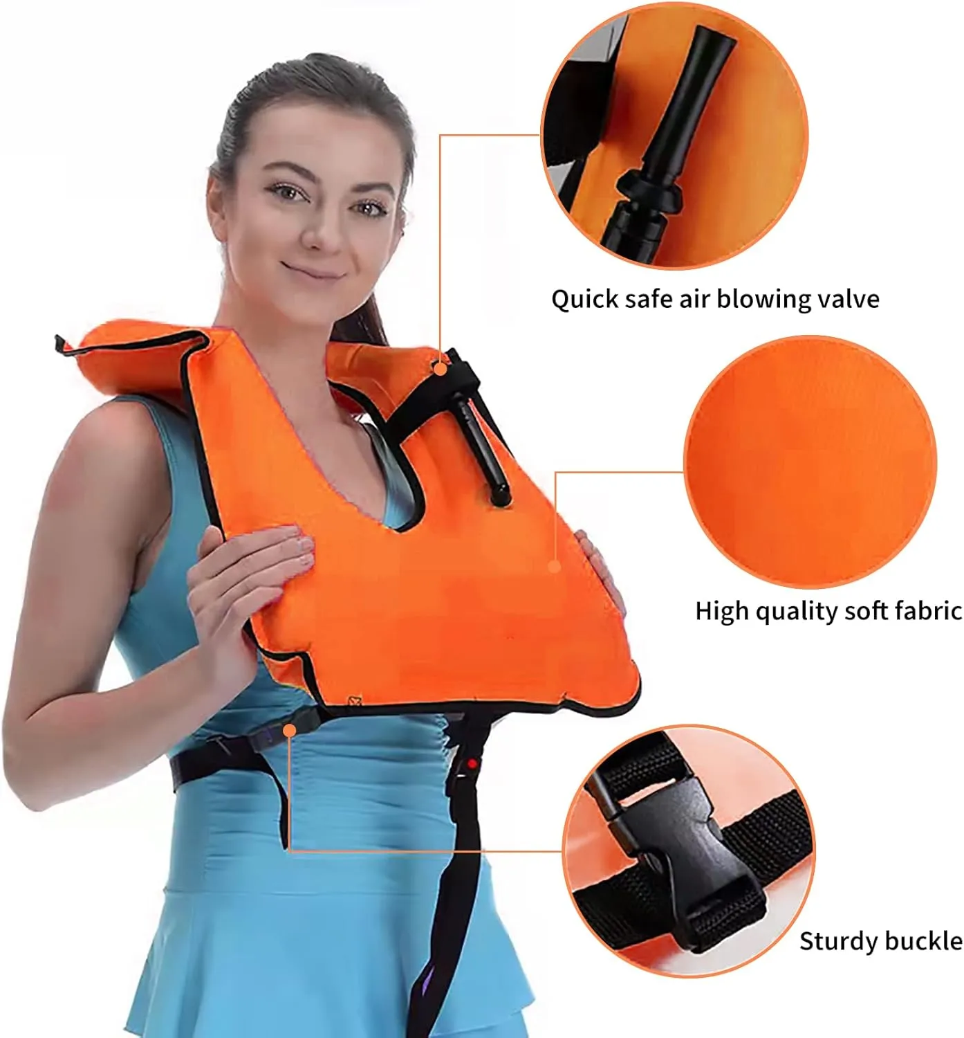 Swim Vest for Adults,Inflatable Buoyancy Vests-Portable Snorkel Vest for Diving Surfing Swimming Outdoor Water Sports