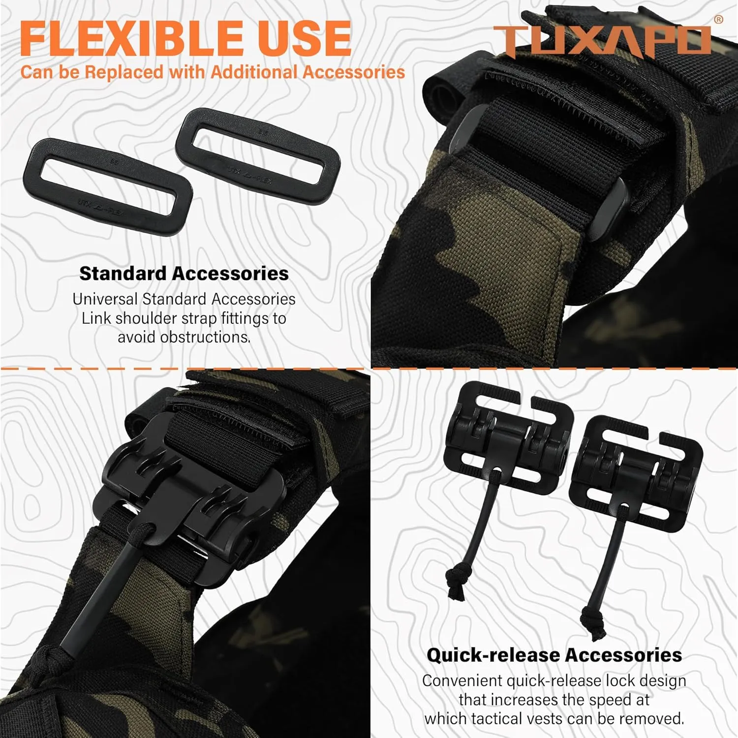 Tactical Molle Vests with Triple mag Pouch and Side Cummerbund Pouches, Quick Release Vests for Men