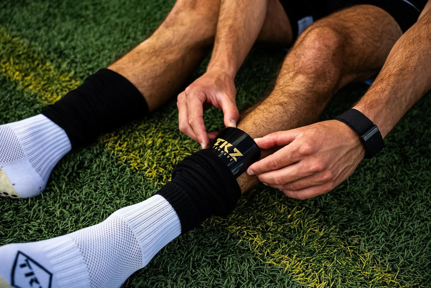 Tekkerz leg sleeve over 20 color variations compatible with grip socks for soccer, football, hockey, rugby athletic socks