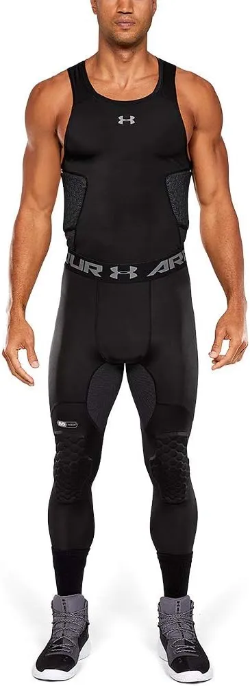 Under Armour Men's Full Length Basketball Tights, Padded Knee Protection, Adult Sizes