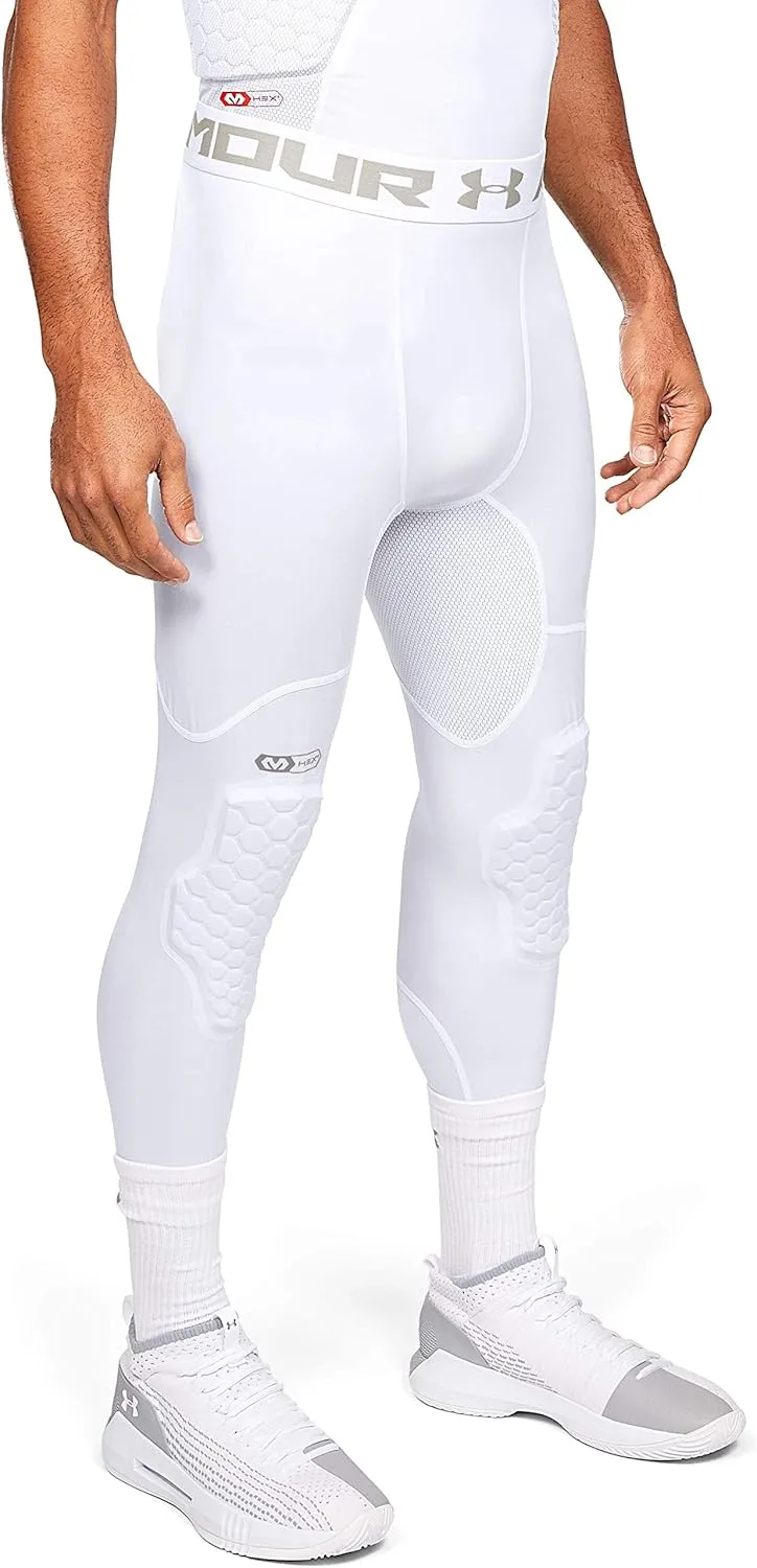 Under Armour Men's Full Length Basketball Tights, Padded Knee Protection, Adult Sizes