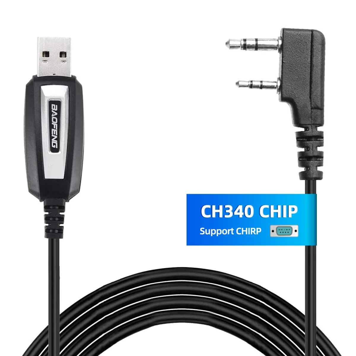 USB Programming Cable CH340 Chip Compatible with UV-5R BF-F8HP Pro 5RM UV-32 GMRS UV-5G Plus GM-15PRO GM21 K5PLUS AR-152 UV-21R Quansheng UV-K5 8 Ham Radio