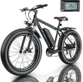 Vivi Electric Bike 26" x 4.0 Fat Tire Electric Bicycle, Peak 1000W Electric Mountain Bike, 25MPH Ebikes for Adults with 48V 13AH Removable Lithium-Ion Battery, Up to 60 Miles,UL 2849 Certified